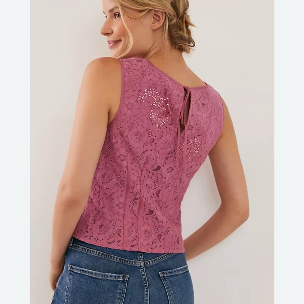 Anthropologie Dusty Rose Soraya Sequined Blouse Sz 10 - Picture 2 of 12